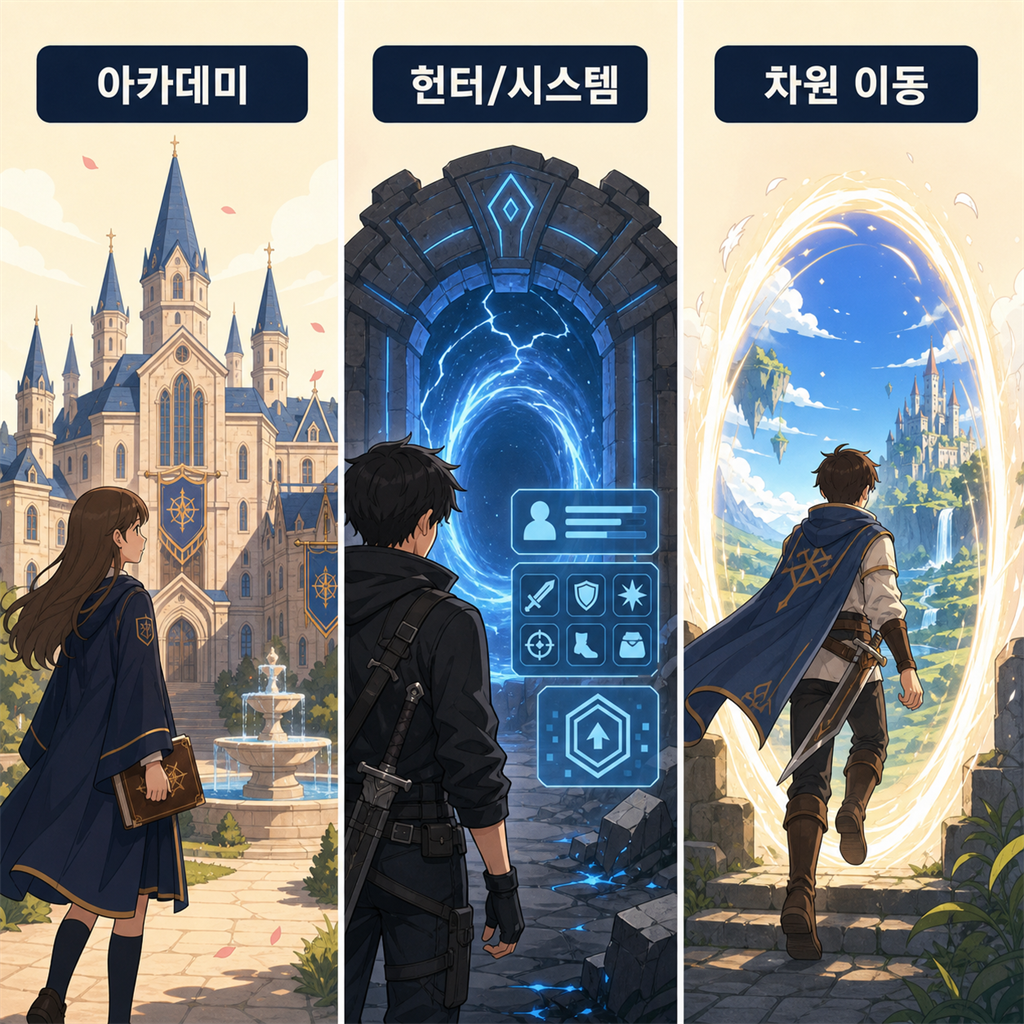 판타지 서브 장르 분할 일러스트