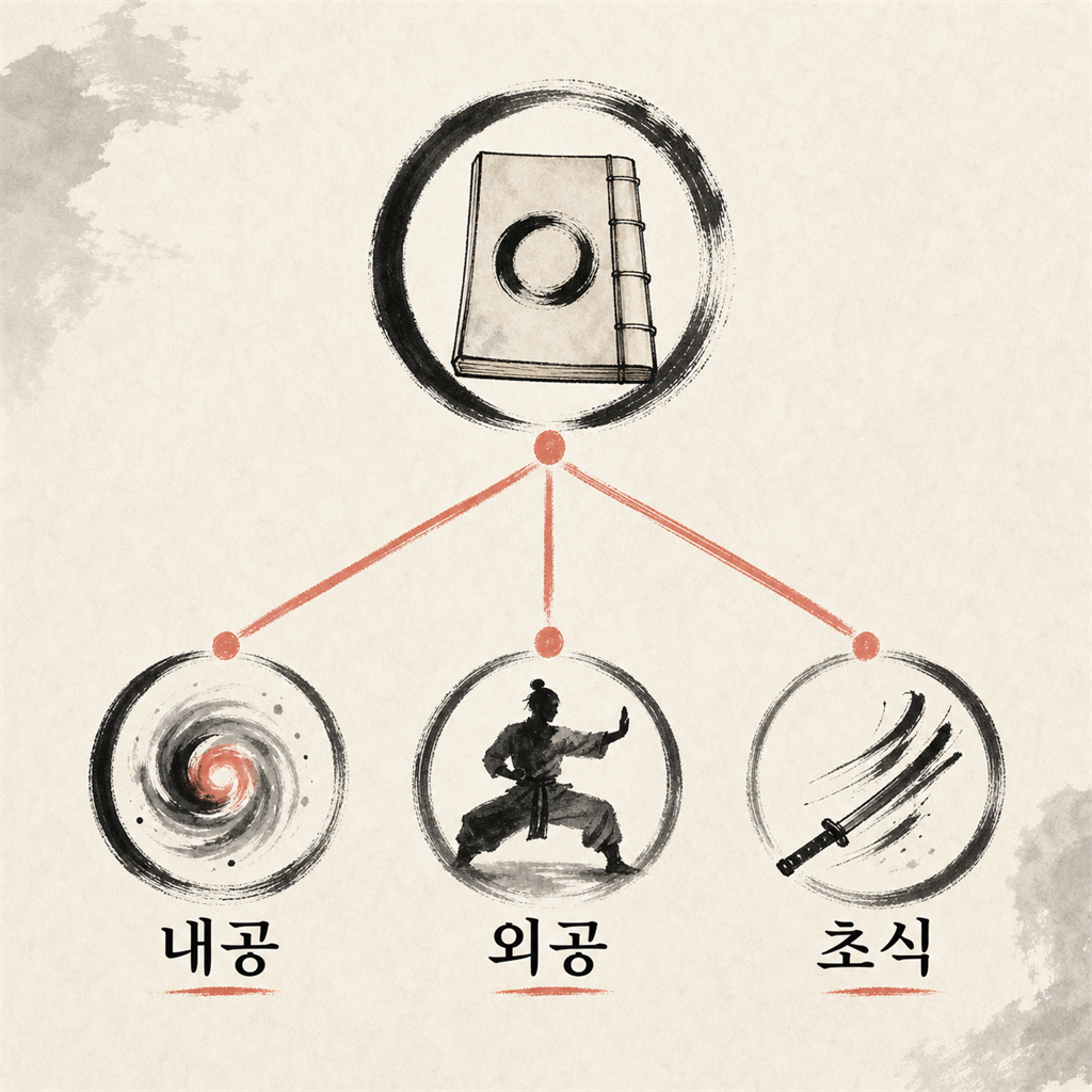 내공 외공 초식으로 구성된 무공 체계 도표